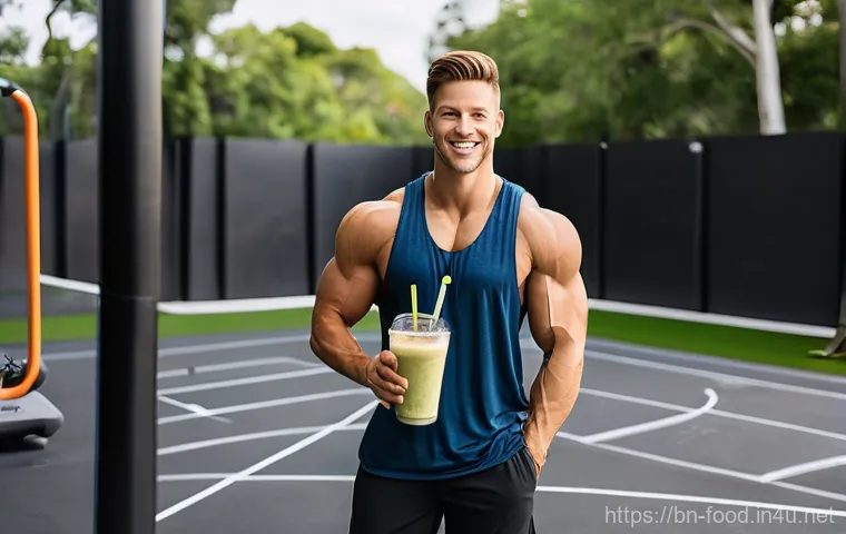 스무디 재료 추천 - **Prompt: "A beautiful, colorful berry smoothie in a stylish glass, held delicately by a young perso...