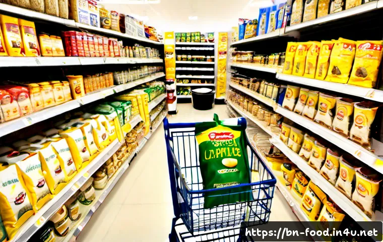 식자재 판매점 할인 정보 - Photorealistic South Asian grocery wholesale store interior, Bengali family comparing fresh vegetabl...